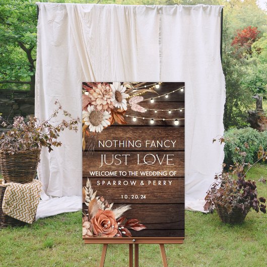 No Just ファンシー Love Welcome Sign ポスター