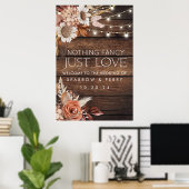 No Just ファンシー Love Welcome Sign ポスター (ホームオフィス)