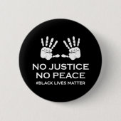 No Justice No Peace Button 缶バッジ (正面)