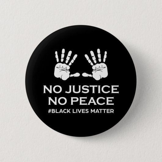 No Justice No Peace Button 缶バッジ (正面)