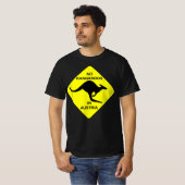 No Kangaroos In Austria Funny T-Shirt Yellow Sign Tシャツ (正面フル)