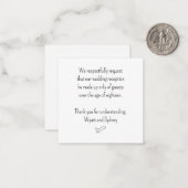 No Kids at the Wedding Message Enclosure Cards ノートカード (正面/裏面インサイチュ)