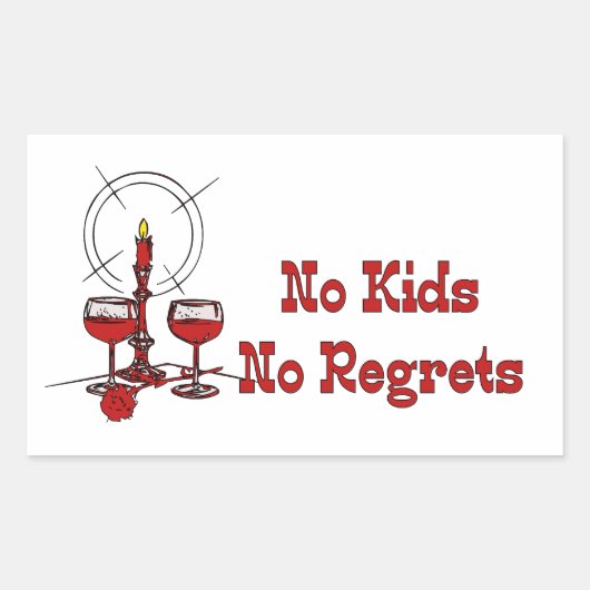 No Kids No Re後悔 長方形シール (正面)