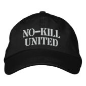 NO-KILL 統一された : HAT-WHT 刺繍入りキャップ (正面)