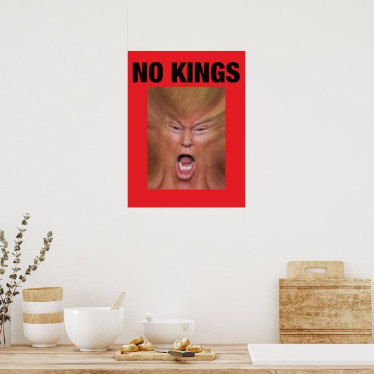 NO KING Dump Trump ポスター (キッチン)