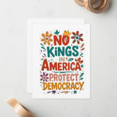No King In America American Democracy ノートカード (正面/裏面インサイチュ)