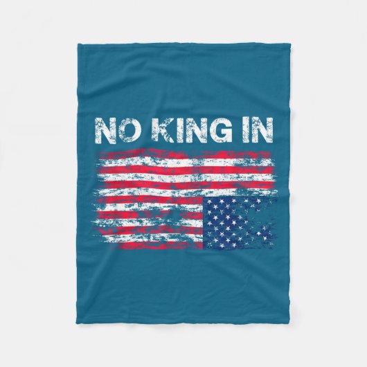No King In America American Flag Upside Down Distr フリースブランケット (正面)