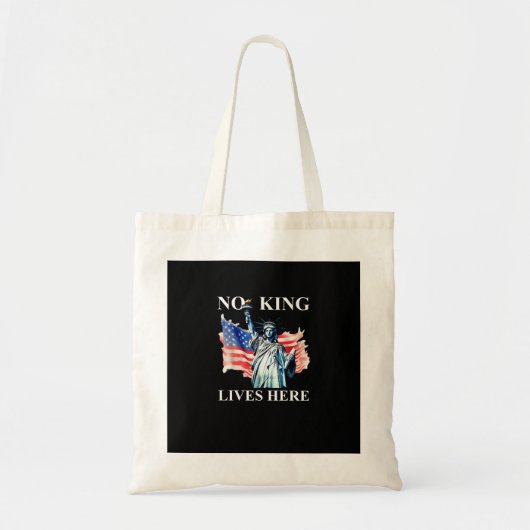 No King Lives in America Freedom Flag Patriotic トートバッグ (正面)