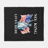 No King Lives in America Freedom Flag Patriotic フリースブランケット (正面(横))