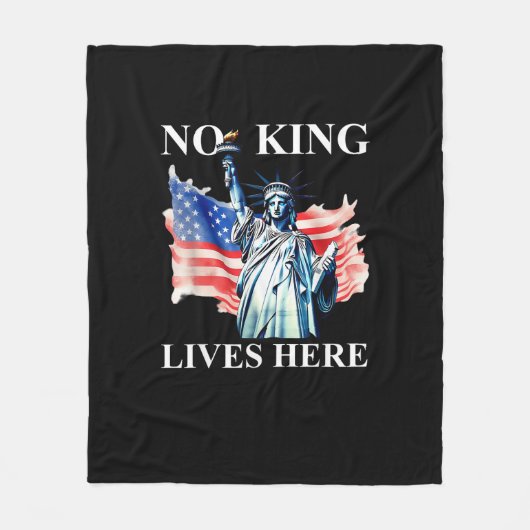 No King Lives in America Freedom Flag Patriotic フリースブランケット (正面)