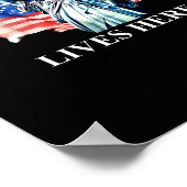 No King Lives in America Freedom Flag Patriotic ポスター (角)