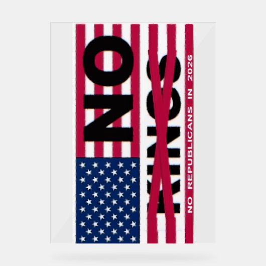 "NO kings"  アクリルサイン (正面)