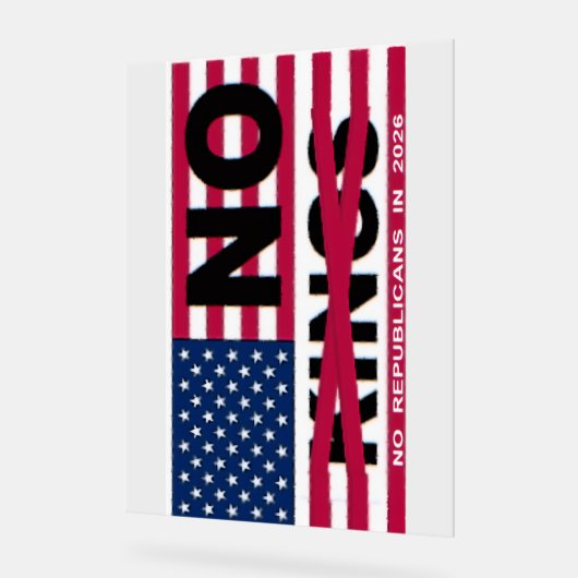 "NO kings"  アクリルサイン (傾斜)