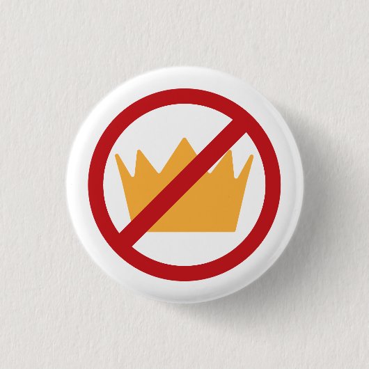 NO KINGS! トランプ反対 民主主義擁護 缶バッジ (正面)