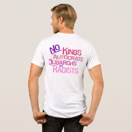No Kings - – ピンク版男性の両面Tシャツ トライブレンドＴシャツ