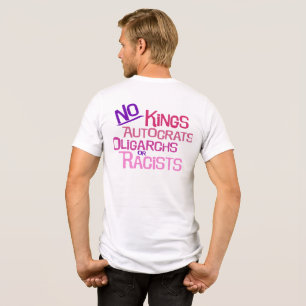 No Kings - – ピンク版男性の両面Tシャツ トライブレンドTシャツ