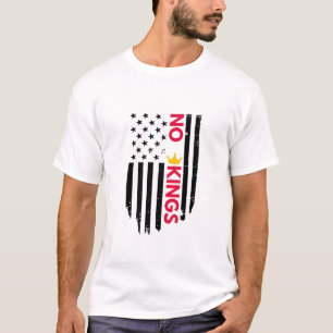 No Kings - ボールドミニマリストタイポグラフィクラウンデザイン Tシャツ