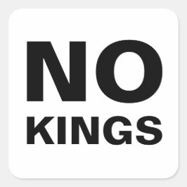 No Kings 太字タイポグラフィ抗議 スクエアシール