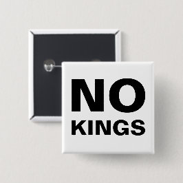 No Kings 太字タイポグラフィ抗議 缶バッジ