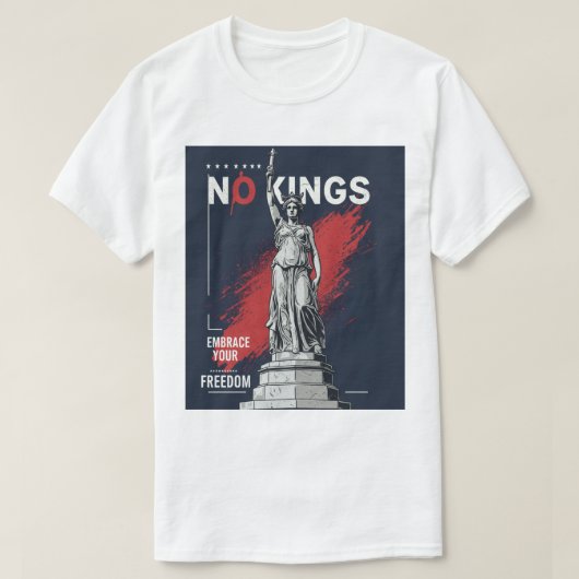 No Kings – 自由なTシャツを採用 Tシャツ (デザイン正面)
