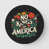 No Kings America ラウンド壁時計 (正面)