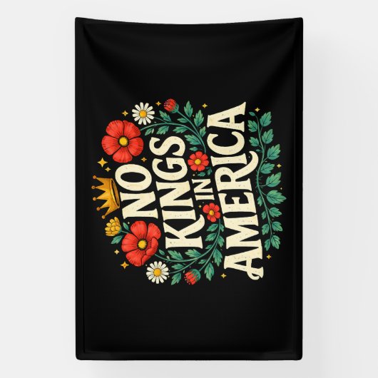No Kings America 横断幕 (縦)