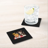 No Kings Anti Cats Funny Classic Style スクエアペーパーコースター (インサイチュ)