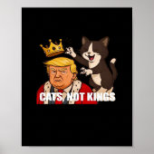 No Kings Anti Cats Funny Classic Style ポスター (正面)