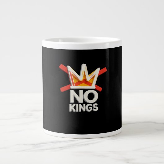 No Kings Anti Minimal Clean Design ジャンボコーヒーマグカップ (正面)