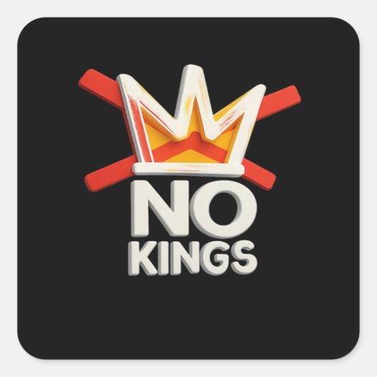 No Kings Anti Minimal Clean Design スクエアシール (正面)