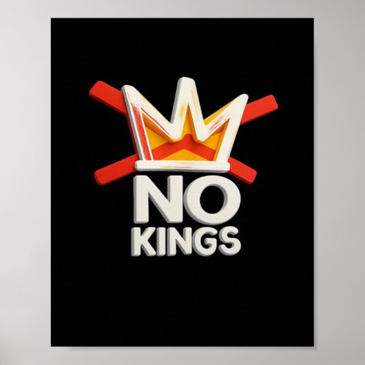No Kings Anti Minimal Clean Design ポスター (正面)