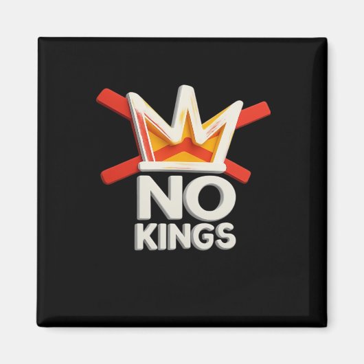 No Kings Anti Minimal Clean Design マグネット (正面)