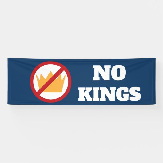 NO KINGS! Anti-Trump Dk Blue OD 横断幕 (横)