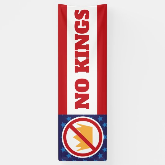 NO KINGS! Anti-Trump Flag OD 横断幕 (縦)