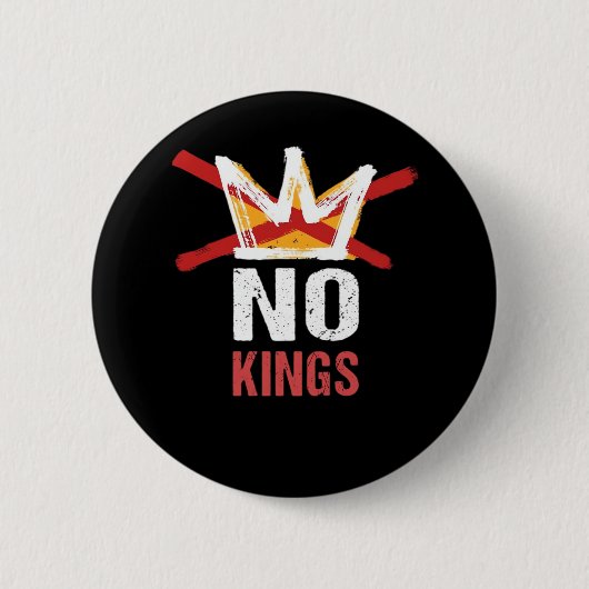 No Kings Anti Vintage Graphic 缶バッジ (正面)