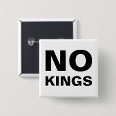 No Kings bold typography protest 缶バッジ (正面&裏面)