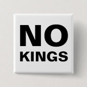 No Kings bold typography protest 缶バッジ (正面)