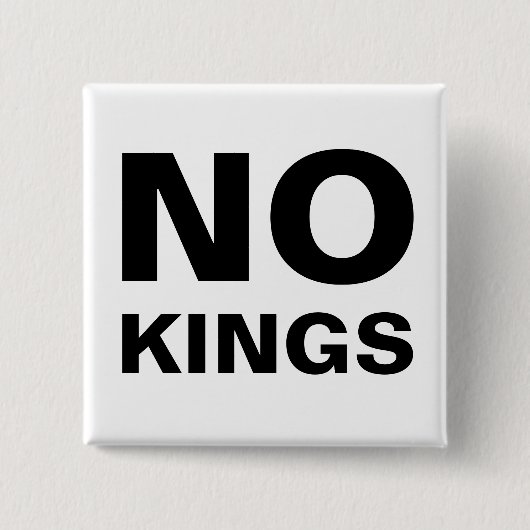 No Kings bold typography protest 缶バッジ (正面)