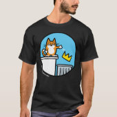 No Kings - Cat throws crown into trash Tシャツ (正面)
