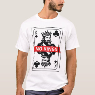 No Kings Club Tシャツ 黒と白のトランプ
