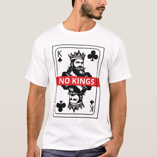 No Kings Club Tシャツ 黒と白のトランプ (正面)
