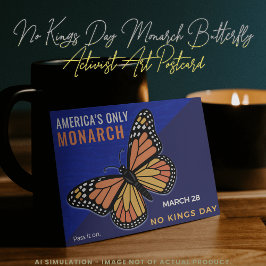 No Kings Day Monarch Butterfly Activist Art ポストカード