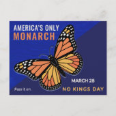 No Kings Day Monarch Butterfly Activist Art ポストカード (正面)