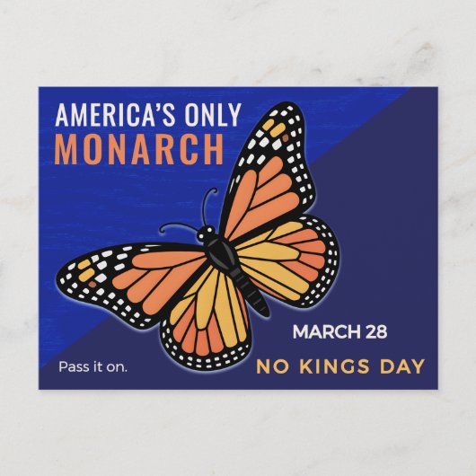 No Kings Day Monarch Butterfly Activist Art ポストカード (正面)