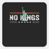 No Kings Day Retro Classic Design スクエアシール (正面)