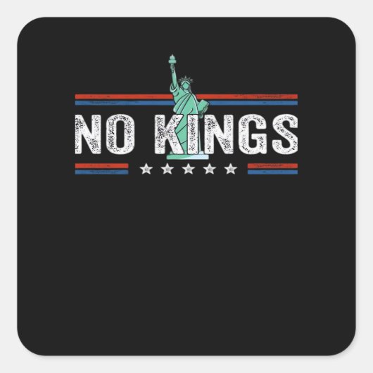 No Kings Day Retro Classic Design スクエアシール (正面)