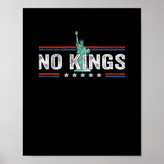 No Kings Day Retro Classic Design ポスター (正面)