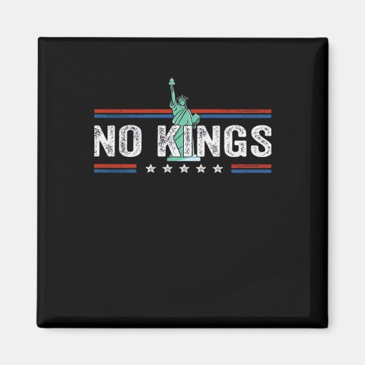 No Kings Day Retro Classic Design マグネット (正面)