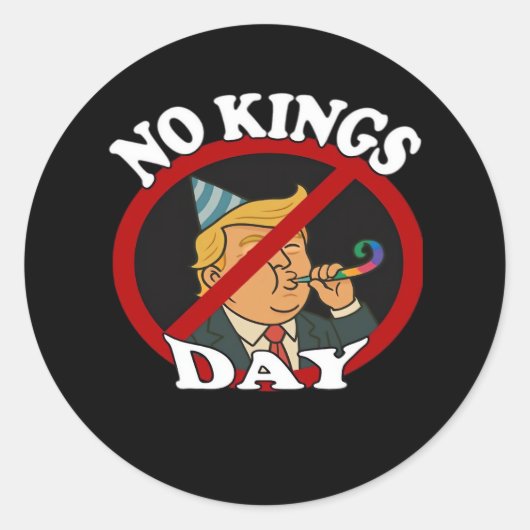 No Kings Day Vintage Classic Graphic ラウンドシール (正面)