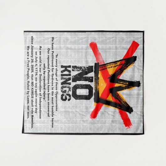 NO KINGS Declaration of Independence AGAIN  タペストリー (正面(横))